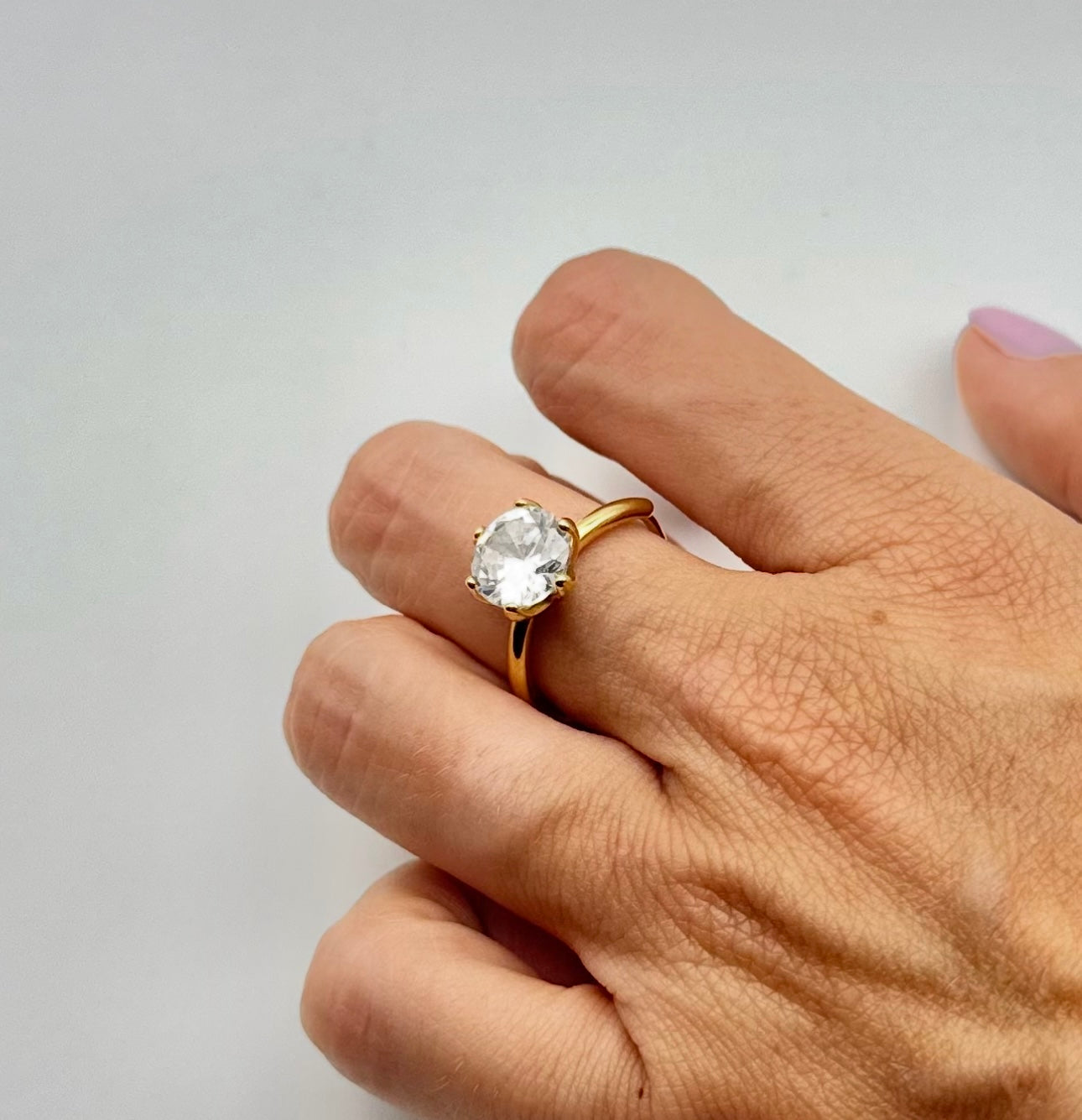 Anello punto luce zircone big