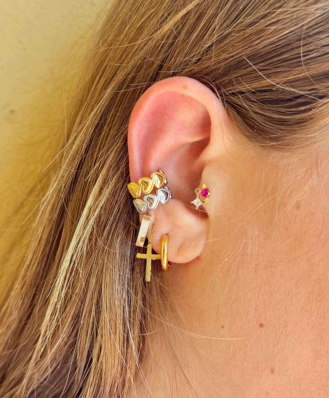 Ear Cuff intreccio di cuori