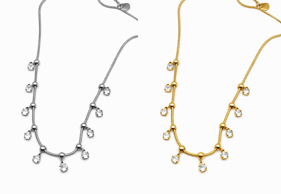 Collana zirconi pendenti