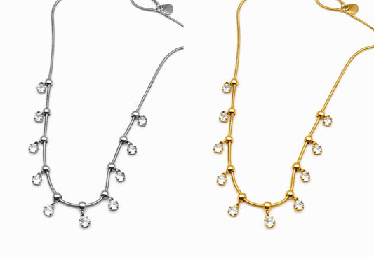 Collana zirconi pendenti