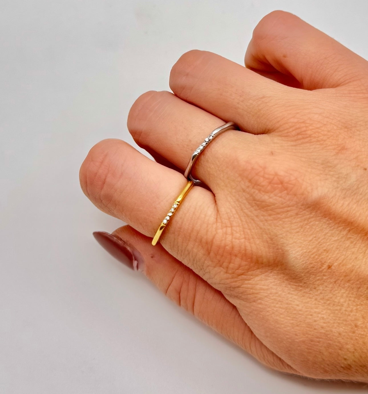 Anello esagoni zirconi