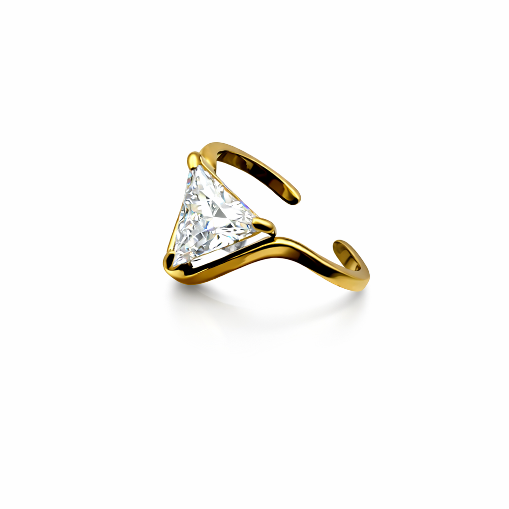Anello triangolo zirconia