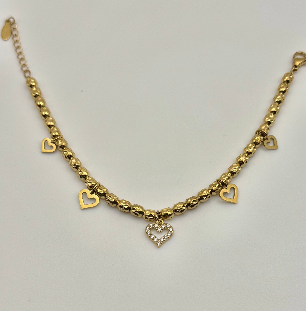 Bracciale granelli cuoricini